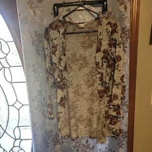 Floral Open-Front Cardigan